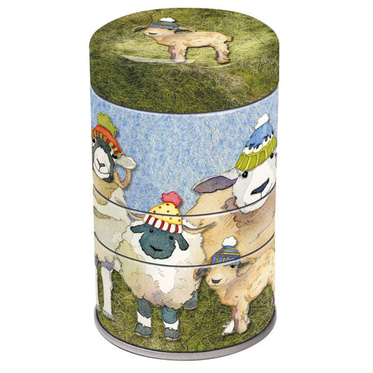 Metallbokser 3 - i - 1 – happy sheep – Emma Ball - Strikkeredet Design - 