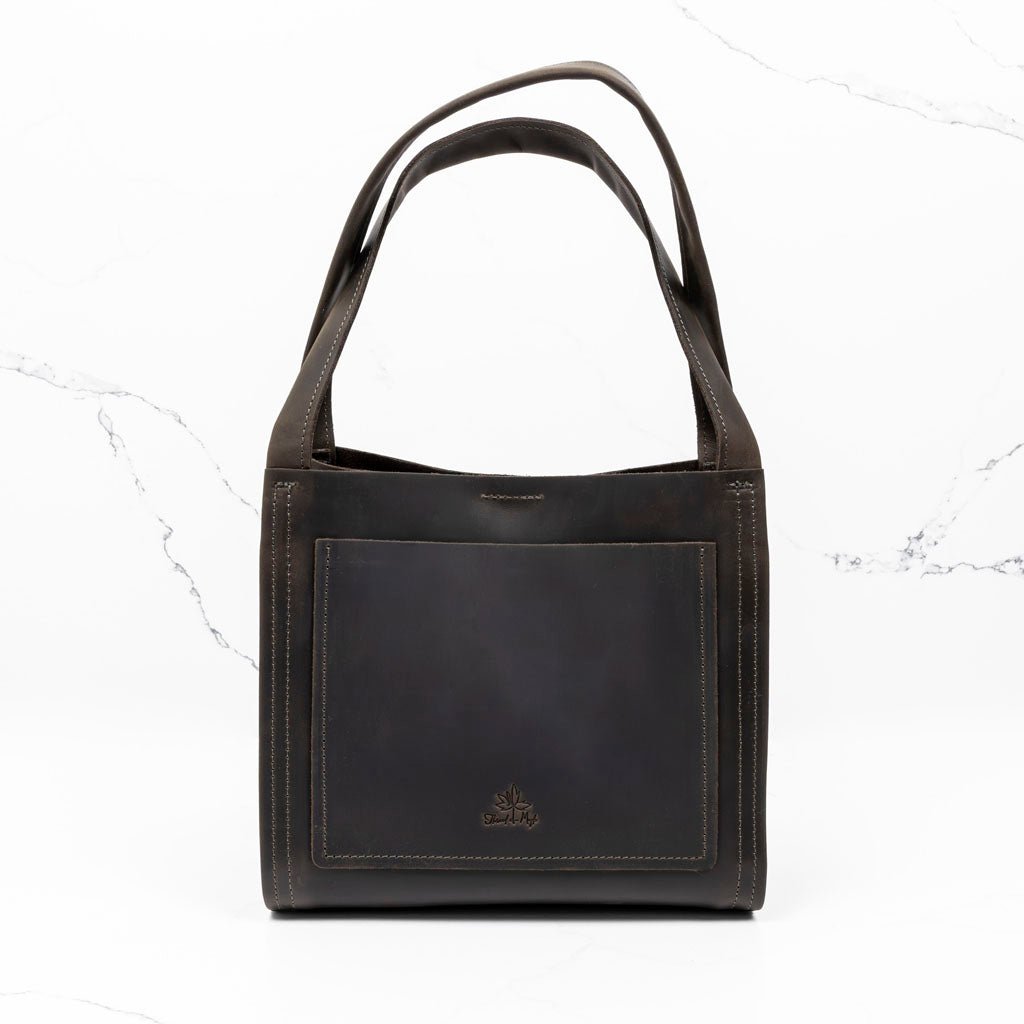 Mini Boxy Tote - veske i skinn - Thread & maple - Strikkeredet Design - 