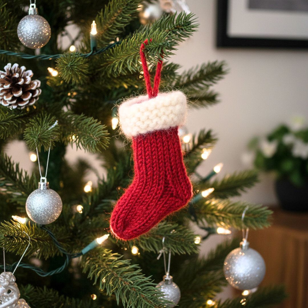Mini - julepynt – fire supersøte småstrikk som gjør julen ekstra magisk - Strikkeredet Design - 