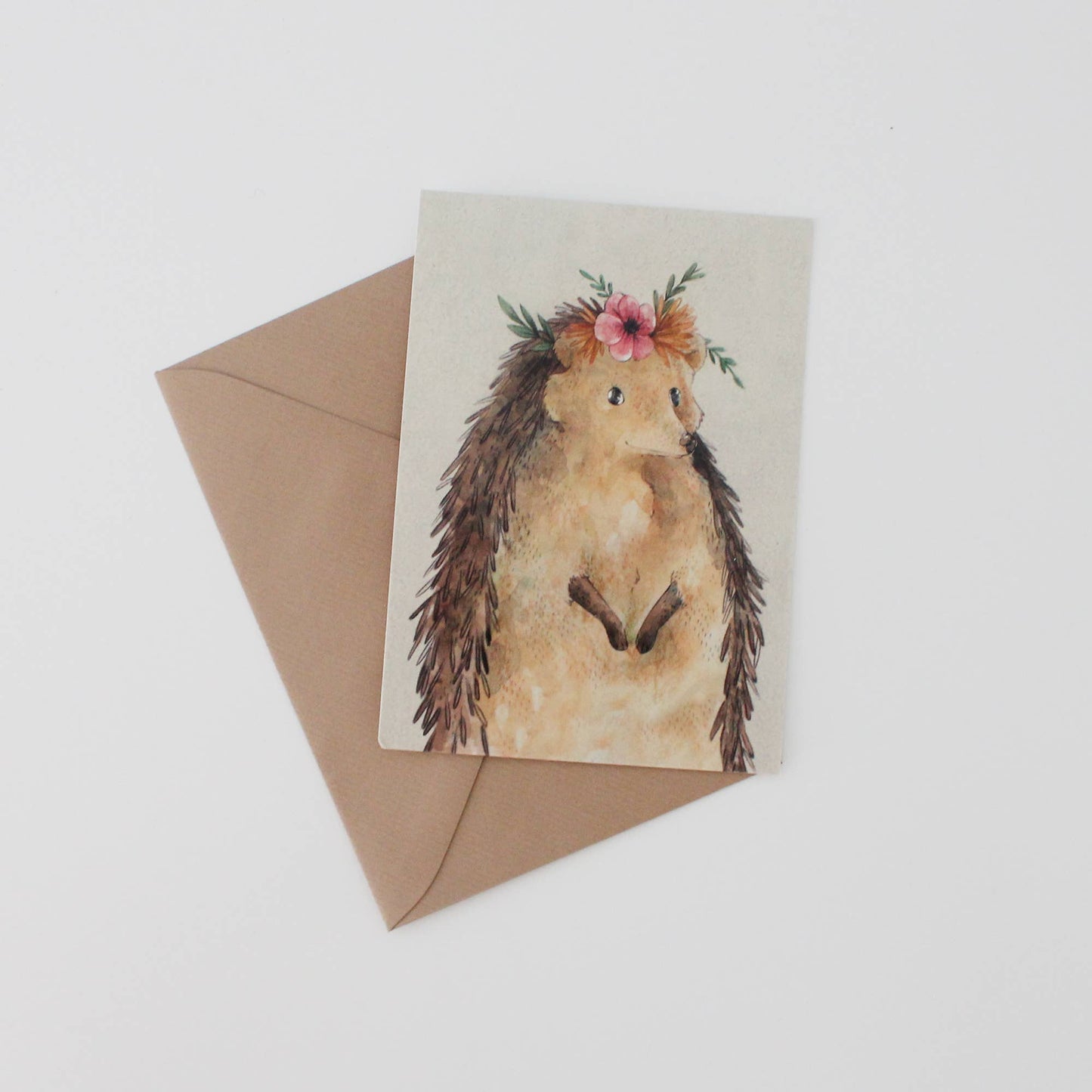 Nikki the Hedgehog – Kunstkort – The Blue Rabbit House - Strikkeredet Design -