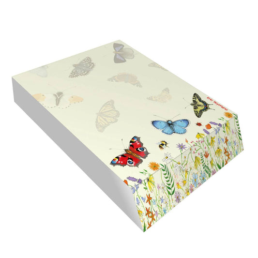 Notatblokk (skrå kant) – butterflies – Emma Ball - Strikkeredet Design - 