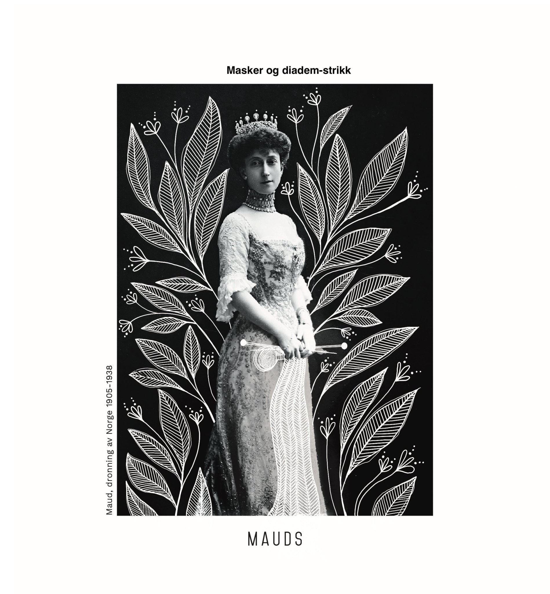 Prosjektbager med ikoniske motiver av Dronning Maud - Strikkeredet Design - Prosjektveske