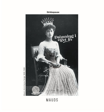 Prosjektbager med ikoniske motiver av Dronning Maud - Strikkeredet Design - Prosjektveske