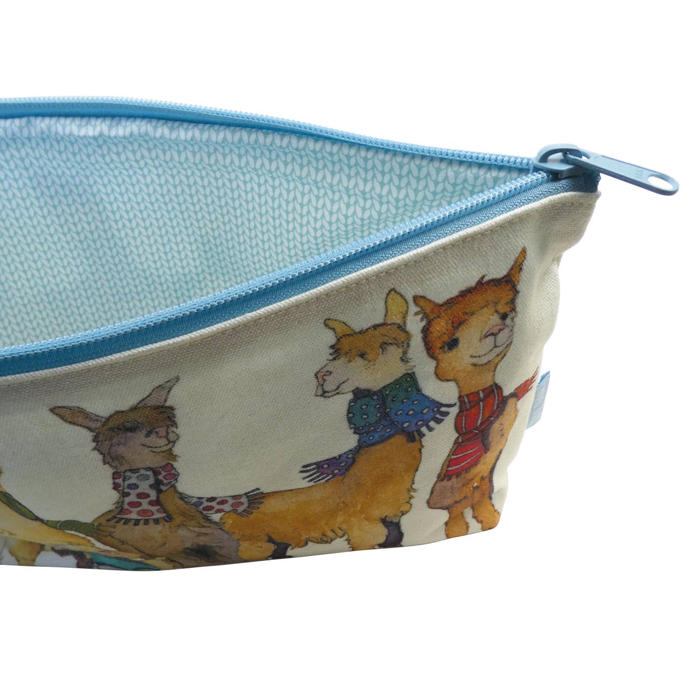 Prosjektveske med glidelås – woolly puffins II – Emma Ball - Strikkeredet Design - 