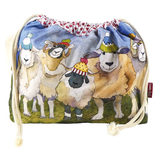 Prosjektveske med snøring – Happy Sheep – Emma Ball - Strikkeredet Design -