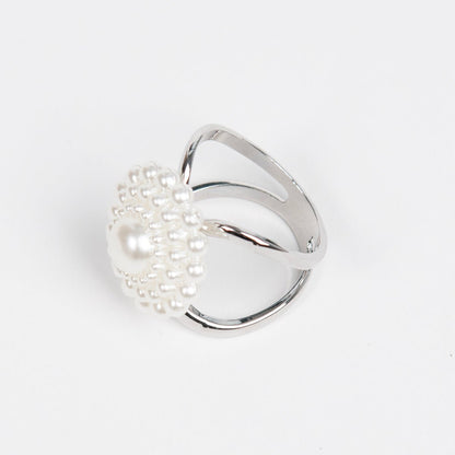 Skjerfring - Perleblomst | Stor størrelse - Strikkeredet Design - Skjerf ring