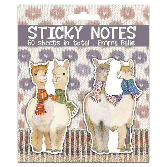 Sticky notes sett – alpacas – Emma Ball - Strikkeredet Design - 