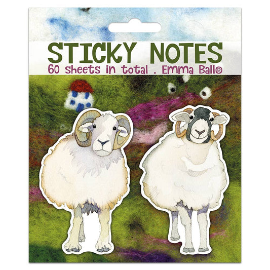 Sticky notes sett – felted sheep – Emma Ball - Strikkeredet Design - 