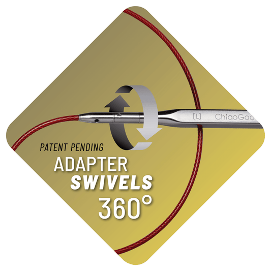 Swivel - overgang (spin - overgang) fra ChiaoGoo – Small (S) og Large (L) - Strikkeredet Design - ChiaoGoo strikkeverktøy