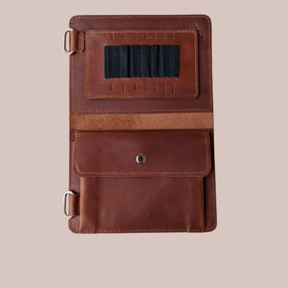 Thread and Maple Innleggsmappe i ekte lær for ChiaoGoo Halvt Pinnesett Smal (2,75 mm - 5,0 mm) - Strikkeredet Design - Thread and Maple innleggsmapper for strikkeverktøy