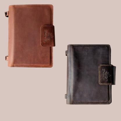 Thread and Maple perm (omslag) i mykt lær – organisér strikkeutstyret ditt med stil - Strikkeredet Design - Thread and Maple håndlagde lærprodukter