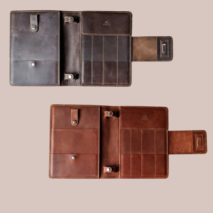 Thread and Maple perm (omslag) i mykt lær – organisér strikkeutstyret ditt med stil - Strikkeredet Design - Thread and Maple håndlagde lærprodukter