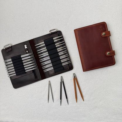 Thread & Maple innleggsmappe for ChiaoGoo komplett pinnesett - i ekte lær - Strikkeredet Design - Thread and Maple innleggsmapper for strikkeverktøy