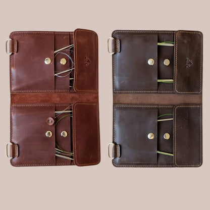 Thread & Maple Rundpinne - etui – elegant oppbevaring for faste rundpinner - Strikkeredet Design - Thread and Maple innleggsmapper for strikkeverktøy