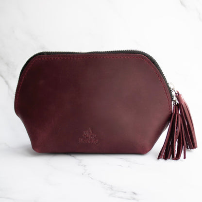 Tilbehørsveske i skinn - Strikkeredet Design - Tilbehørsveske i ekte lær